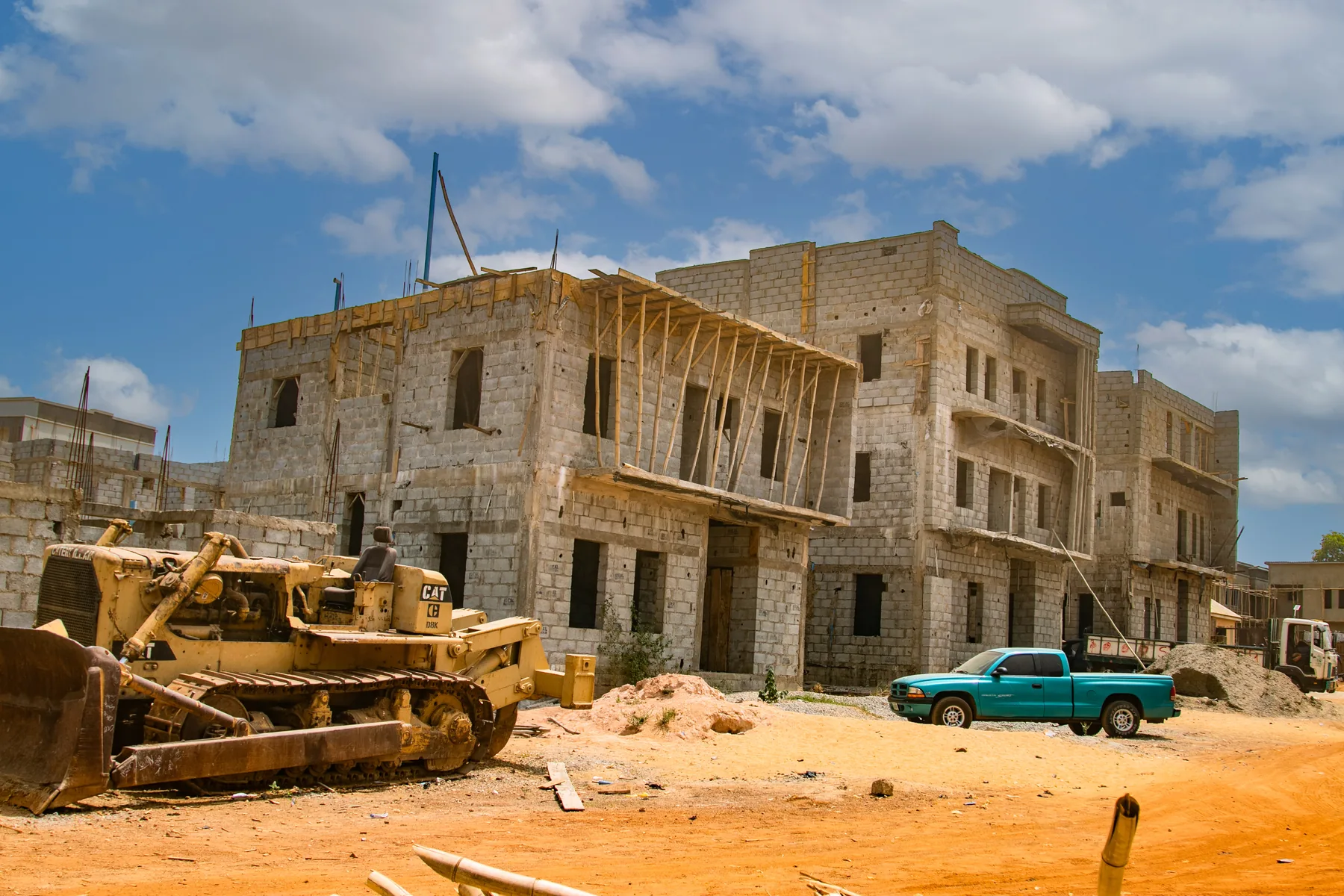 Residential estate construction with multiple structures in progress